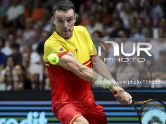 Roberto Bautista during the Davis Cup match between Czechia and Spain in Czechia, on September 11, 2023. (