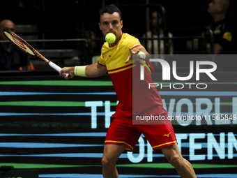 Roberto Bautista during the Davis Cup match between Czechia and Spain in Czechia, on September 11, 2023. (