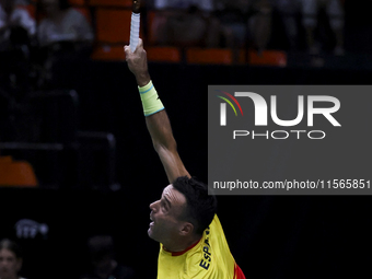 Roberto Bautista during the Davis Cup match between Czechia and Spain in Czechia, on September 11, 2023. (