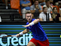 Jiri Lehecka during the Davis Cup match between Czechia and Spain in City, Country, on September 11, 2023. (