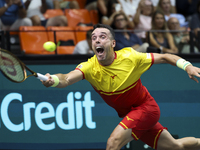 Roberto Bautista during the Davis Cup match between Czechia and Spain in Czechia, on September 11, 2023. (