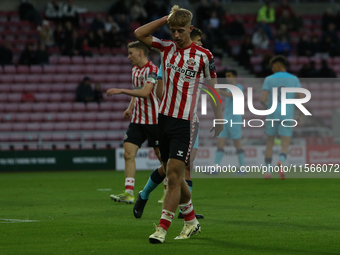 Sunderland's Tom Watson shows dejection during the Premier League International Cup Group B match between Sunderland and Athletic Club De Bi...