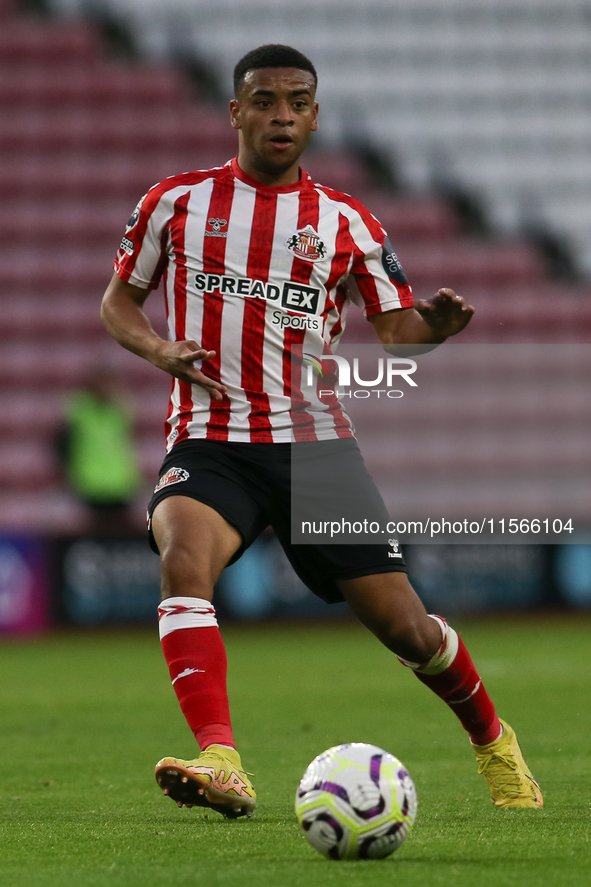 Jewison Bennette of Sunderland during the Premier League International Cup Group B match between Sunderland and Athletic Club De Bilbao at t...