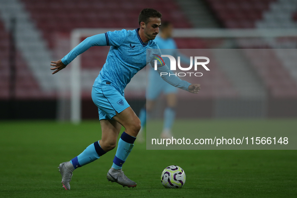 Athletic Club Bilbao's Eneko Aguilar during the Premier League International Cup Group B match between Sunderland and Athletic Club De Bilba...