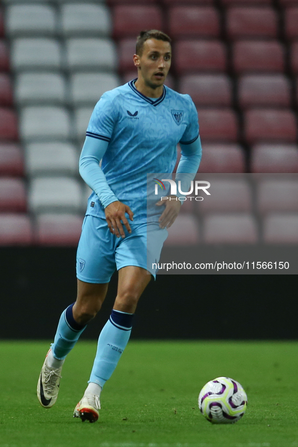 Athletic Club Bilbao's Eneko Aguilar during the Premier League International Cup Group B match between Sunderland and Athletic Club De Bilba...