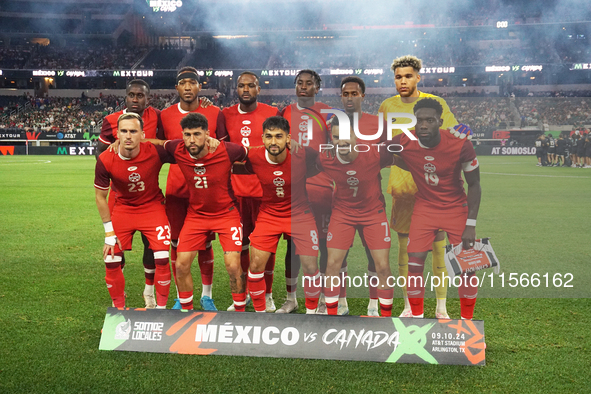 Team Canada poses before the international friendly match between Mexico and Canada at AT&T Stadium in Mexico City, Mexico, on September 10,...