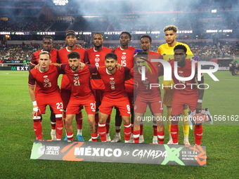 Team Canada poses before the international friendly match between Mexico and Canada at AT&T Stadium in Mexico City, Mexico, on September 10,...