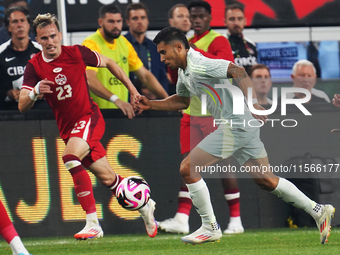 Orbelin Pineda #17 of Mexico drives the ball forward during the international friendly match between Mexico and Canada at AT&T Stadium in Me...