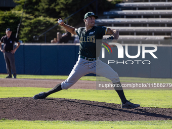 The Yolo High Wheelers (14) beat the Oakland Ballers (4) in game 1 (round 1) of the Pioneer Baseball League's playoffs in Davis, Calif., on...