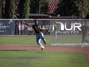 The Yolo High Wheelers (14) beat the Oakland Ballers (4) in game 1 (round 1) of the Pioneer Baseball League's playoffs in Davis, Calif., on...