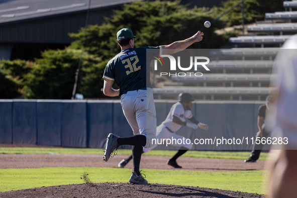 The Yolo High Wheelers (14) beat the Oakland Ballers (4) in game 1 (round 1) of the Pioneer Baseball League's playoffs in Davis, Calif., on...