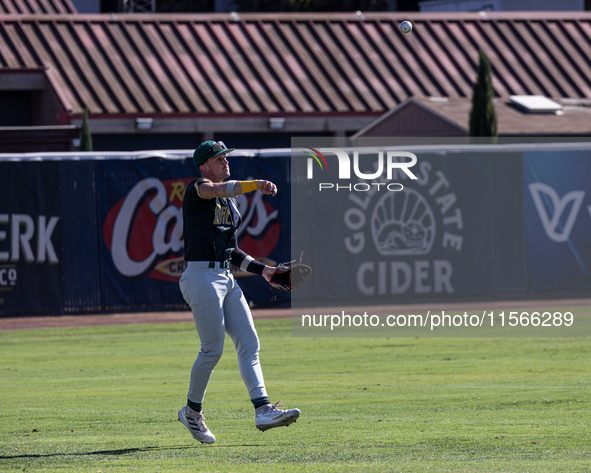 The Yolo High Wheelers (14) beat the Oakland Ballers (4) in game 1 (round 1) of the Pioneer Baseball League's playoffs in Davis, Calif., on...