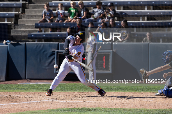 The Yolo High Wheelers (14) beat the Oakland Ballers (4) in game 1 (round 1) of the Pioneer Baseball League's playoffs in Davis, Calif., on...