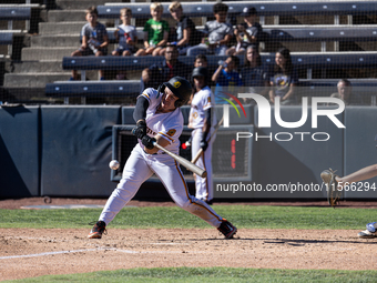 The Yolo High Wheelers (14) beat the Oakland Ballers (4) in game 1 (round 1) of the Pioneer Baseball League's playoffs in Davis, Calif., on...