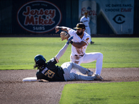 The Yolo High Wheelers (14) beat the Oakland Ballers (4) in game 1 (round 1) of the Pioneer Baseball League's playoffs in Davis, Calif., on...