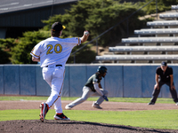 The Yolo High Wheelers (14) beat the Oakland Ballers (4) in game 1 (round 1) of the Pioneer Baseball League's playoffs in Davis, Calif., on...