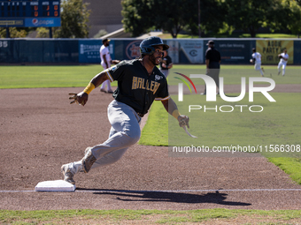 The Yolo High Wheelers (14) beat the Oakland Ballers (4) in game 1 (round 1) of the Pioneer Baseball League's playoffs in Davis, Calif., on...