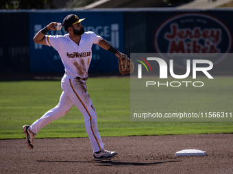 The Yolo High Wheelers (14) beat the Oakland Ballers (4) in game 1 (round 1) of the Pioneer Baseball League's playoffs in Davis, Calif., on...