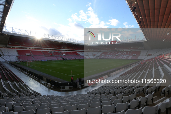 A general view of the Stadium of Light during the Premier League International Cup Group B match between Sunderland and Athletic Club De Bil...