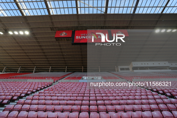 A general view of the South Stand during the Premier League International Cup Group B match between Sunderland and Athletic Club De Bilbao a...