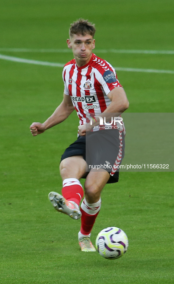 Sunderland's Luke Bell during the Premier League International Cup Group B match between Sunderland and Athletic Club De Bilbao at the Stadi...