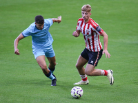 Sunderland's Tom Watson takes on Athletic Club Bilbao's David Osipov during the Premier League International Cup Group B match between Sunde...