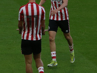 Sunderland's Harrison Jones celebrates with Sunderland's Tom Watson during the Premier League International Cup Group B match between Sunder...