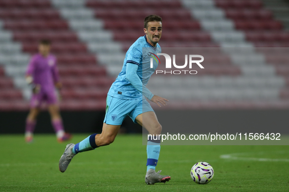 Athletic Club Bilbao's Eneko Aguilar during the Premier League International Cup Group B match between Sunderland and Athletic Club De Bilba...