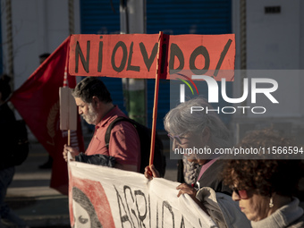 People march through the streets of Valparaiso, Chile, on September 11, 2024, in commemoration of the 51st anniversary of the coup. (