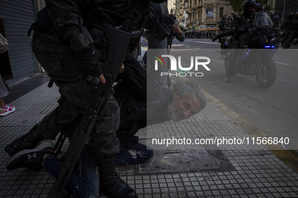 Protesters, including retirees and families, gather outside Argentina's National Congress following President Javier Milei's veto of the Mob...