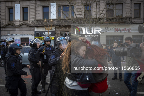 Protesters, including retirees and families, gather outside Argentina's National Congress following President Javier Milei's veto of the Mob...