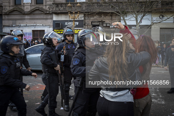 Protesters, including retirees and families, gather outside Argentina's National Congress following President Javier Milei's veto of the Mob...