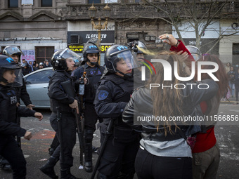 Protesters, including retirees and families, gather outside Argentina's National Congress following President Javier Milei's veto of the Mob...