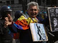 Protesters, including retirees and families, gather outside Argentina's National Congress following President Javier Milei's veto of the Mob...