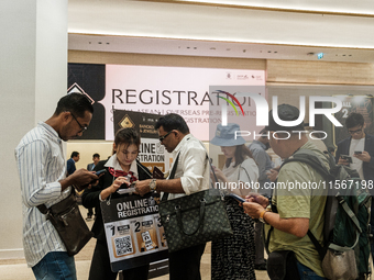 Visitors and exhibitors attend the 70th gems and jewelry fair in Bangkok, Thailand. The trade show is one of the most important events of it...