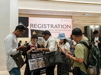 Visitors and exhibitors attend the 70th gems and jewelry fair in Bangkok, Thailand. The trade show is one of the most important events of it...