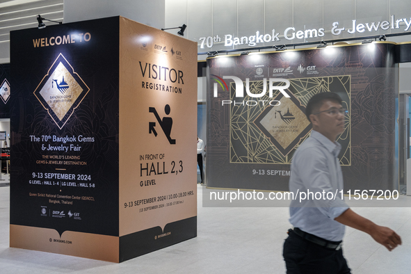 Visitors and exhibitors attend the 70th gems and jewelry fair in Bangkok, Thailand. The trade show is one of the most important events of it...