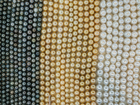 Pearls are on display at the 70th gems and jewelry fair in Bangkok, Thailand, on Month Day, Year. The trade show is one of the most importan...