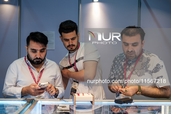 Visitors and exhibitors attend the 70th gems and jewelry fair in Bangkok, Thailand. The trade show is one of the most important events of it...