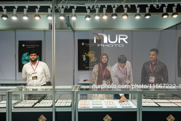 Visitors and exhibitors attend the 70th gems and jewelry fair in Bangkok, Thailand. The trade show is one of the most important events of it...