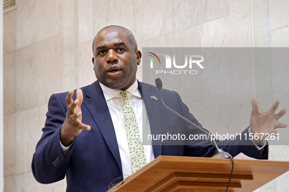 UK Foreign Secretary David Lammy attends a joint news conference with Minister of Foreign Affairs of Ukraine Andrii Sybiha and US Secretary...