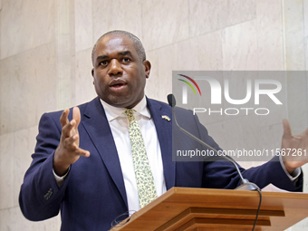 UK Foreign Secretary David Lammy attends a joint news conference with Minister of Foreign Affairs of Ukraine Andrii Sybiha and US Secretary...