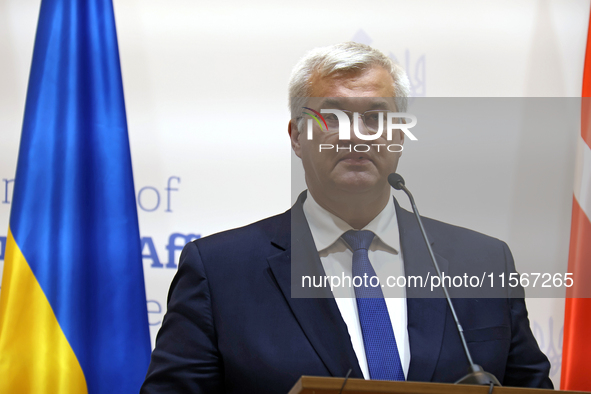 Minister of Foreign Affairs of Ukraine Andrii Sybiha attends a joint news conference with US Secretary of State Antony Blinken and UK Foreig...