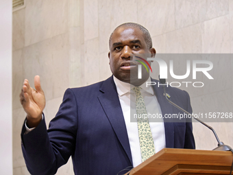 UK Foreign Secretary David Lammy attends a joint news conference with Minister of Foreign Affairs of Ukraine Andrii Sybiha and US Secretary...