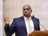 UK Foreign Secretary David Lammy attends a joint news conference with Minister of Foreign Affairs of Ukraine Andrii Sybiha and US Secretary...