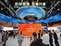 Visitors visit the 2024 China Beijing International Fair for Trade in Services (CIFTIS) in Beijing, China, on September 12, 2024. (