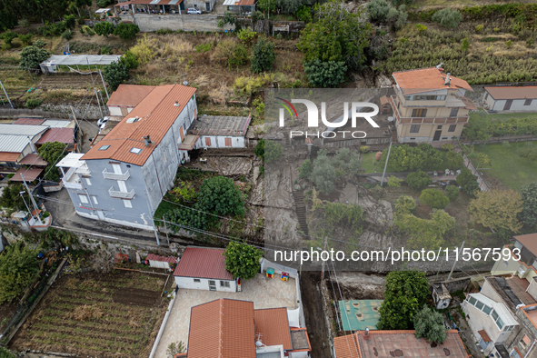 A massive mudslide from Mount Pendolo causes fear among residents of Gragnano in Naples on Wednesday evening. The landslide encroaches on th...