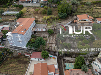 A massive mudslide from Mount Pendolo causes fear among residents of Gragnano in Naples on Wednesday evening. The landslide encroaches on th...