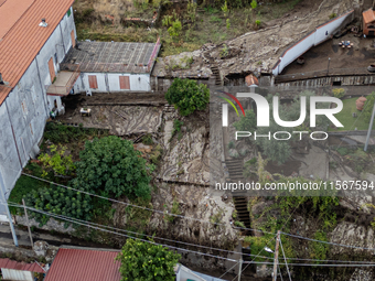 A massive mudslide from Mount Pendolo causes fear among residents of Gragnano in Naples on Wednesday evening. The landslide encroaches on th...