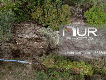 A massive mudslide from Mount Pendolo causes fear among residents of Gragnano in Naples on Wednesday evening. The landslide encroaches on th...